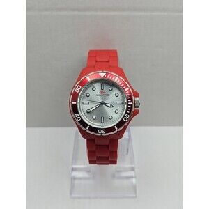 Seapro SP3214 Spring Red Quartz Womens Watch Silicone 36mm New Battery WR30M
